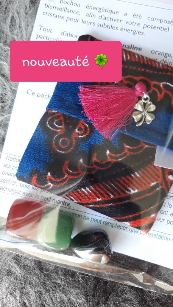 J'attire La Chance - Pochon Énergétique de Cristaux Choisis Pour Accueillir Les Bonnes Ondes, Opport