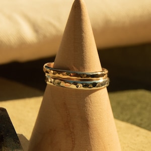 Willow ring band || Wide gold ring band || Thick silver ring