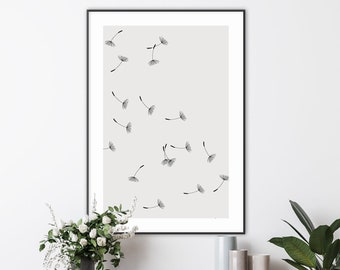 Dandelion Print | Flower Print | Poster | Wall Art |Home Decor | Home Print | Digital print | Botanical Print | Minimalist Art | Modern Art