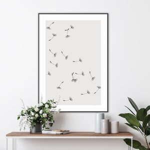 Dandelion Print Flower Print Poster Wall Art Home Decor Home Print Digital print Botanical Print Minimalist Art Modern Art image 1