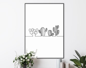 Featured image of post Simple Cactus Line Drawing Continuous one line drawing forks spoons knife plates and all eating and cooking utensils can be used for restaurant logos cakes and others black and white vector illustr