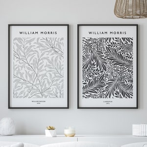 William Morris Print Black and White | William Morris Poster | William Morris Wall Art | William Morris Art Print | William Morris Gifts