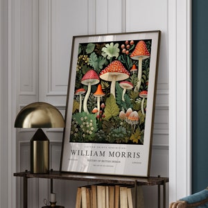 William Morris Mushroom Print, William Morris Exhibition Print, William Morris Poster, Vintage Wall Art, Textiles Art, Toadstool Poster
