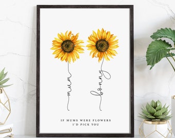 Personalised Mum Print | Mum Gift | Gifts for Mum | Mum Quote | Mum Birthday Gift | Mum Christmas Gift | Mothers Day Print | Mum Sunflowers