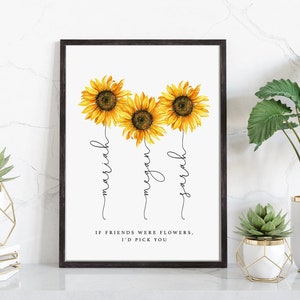 Personalised 3 Friends Print | Friendship Print | Best Friend Gift | Bestie Gifts | Friendship Quote | Thank You Gift Birthday Gift for Her