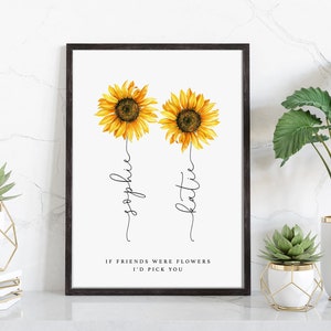 Personalised Friendship Print | Best Friend Gift | Bestie Gifts | Friendship Quote | Thank You Gift | I'd Pick You | Birthday Gift for Her