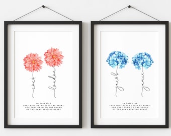 Personalised Twin Print | Twin Gift | Twin Quote | Twin Sisters Gift | Twin Brothers Gift | Twin Birth Gift | Twin Birthday Gift | Triplet