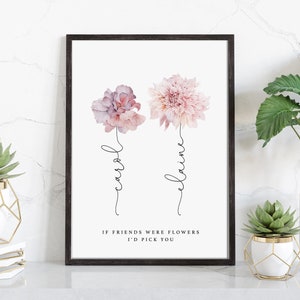 Personalised Friendship Print | Best Friend Gift | Bestie Gifts | Friendship Quote | Thank You Gift | I'd Pick You | Birthday Gift for Her