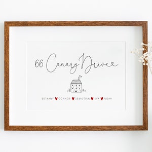 Personalised Family Print | Personalised Address Print | Couples Print | Family Name Print | Street Address Print | Love Print | Entry Way