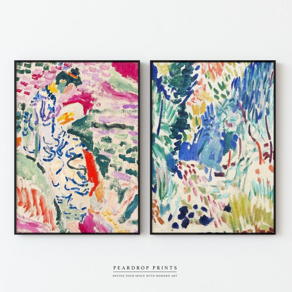 Levendige Henri Matisse printset van 2 | Matisse-poster | Matisse kunst aan de muur | Matisse kunstprint | Matisse-set van 2 Matisse-sets