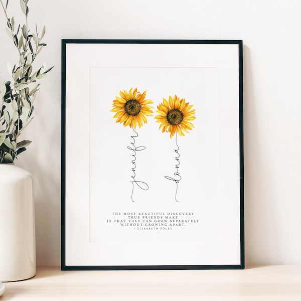 Personalised Long Distance Friend Print | Long Distance Friendship Gift | Gifts for Long Distance Best Friend | Best Friend Long Distance