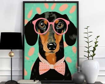 Dachshund Home Decor, Funny Dachshund Print, Daschund Gifts, Sausage Dog Gift, Sausage Dog Print, Funny Dachshund Art, Dachshund Portrait