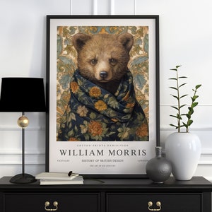 William Morris Print, William Morris Exhibition Print, William Morris Poster, Vintage Wall Art, Textiles Art, Vintage Poster, Bear Art