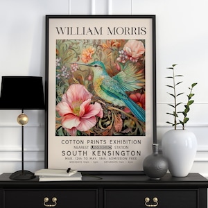 William Morris Print, William Morris Exhibition Print, William Morris Poster, Vintage Wall Art, Textiles Art, Vintage Poster, Bird Print