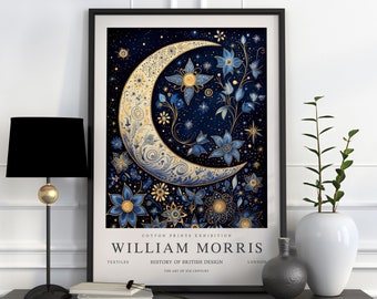 Moon and Stars William Morris Print, William Morris Poster, William ...