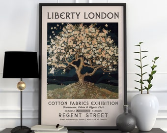 Liberty London Print, William Morris Print, Exhibition Print, William Morris Poster, Flower Market Print, Vintage Poster, Tree of Life Art