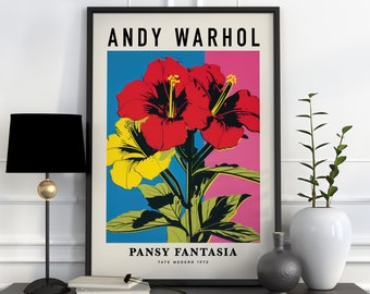 Andy Warhol Print Flowers, Pop Art Print, Street Art, Contemporary Art, Andy Warhol Art, Andy Warhol Poster, Andy Warhol Wall Art Pansy