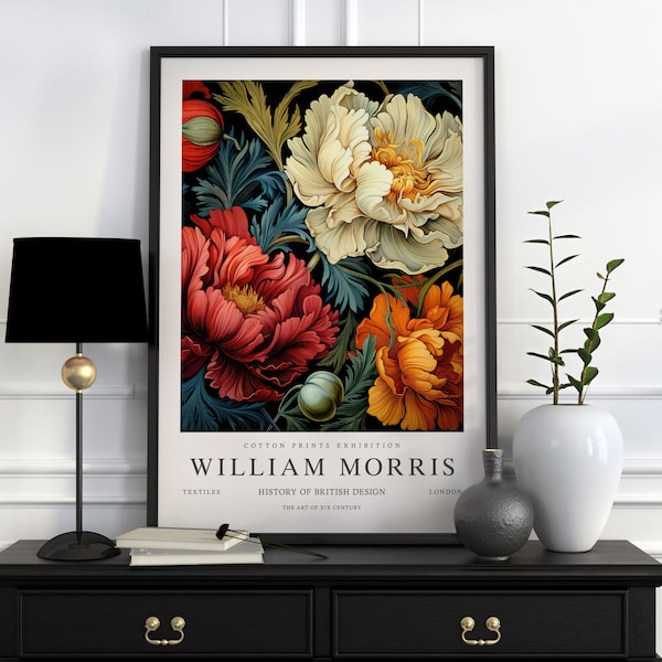 William Morris Print, William Morris Exhibition Print, William Morris Poster, Vintage Wall Art, Textiles Art, Vintage Poster, Flower Print