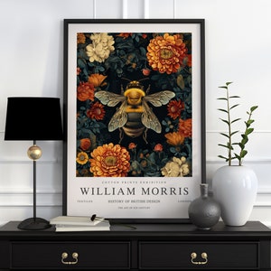 Impression William Morris, impression de l'exposition William Morris, affiche William Morris, art mural vintage, art textile, affiche vintage, art bourdon