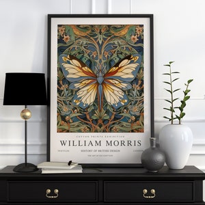 William Morris Print, William Morris Exhibition Print, Butterfly William Morris Poster, Vintage Wall Art, Textiles Art, Vintage Poster