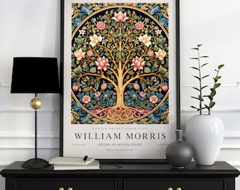 William Morris Tree of Life Print, William Morris Exhibition Print, William Morris Poster, Vintage Wall Art, Textiles Art, Tree Poster