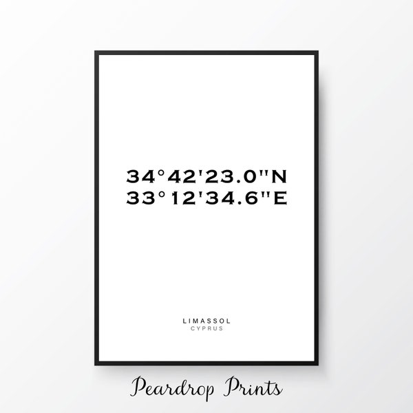 GPS Coordinates Gift | Address Sign | GPS Coordinates Sign | Latitude Longitude | Coordinates Print | Custom Coordinates | Co-Ordinates