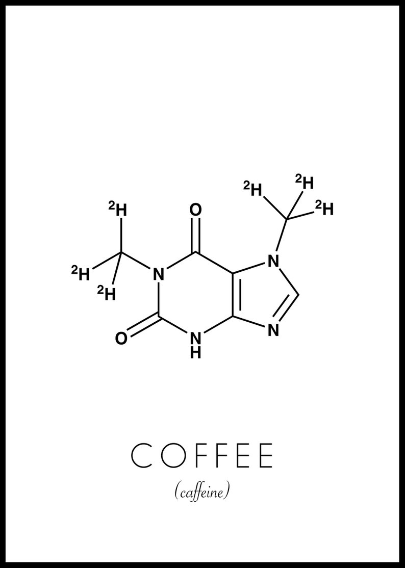 Coffee Print Coffee Molecule Print Caffeine Molecule - Etsy