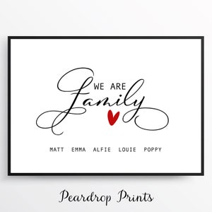 We Are Family Print | Personalised Family Print | Family Personalised Print | Family Names Print | Minimalist Family Print | Modern Print