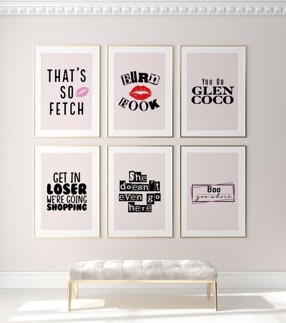 Mean Girls Party Poster Nordic Pink Girls Bachelorette Hen Party Canvas  Painting Modern Wall Pictures for Living Room Home Decor
