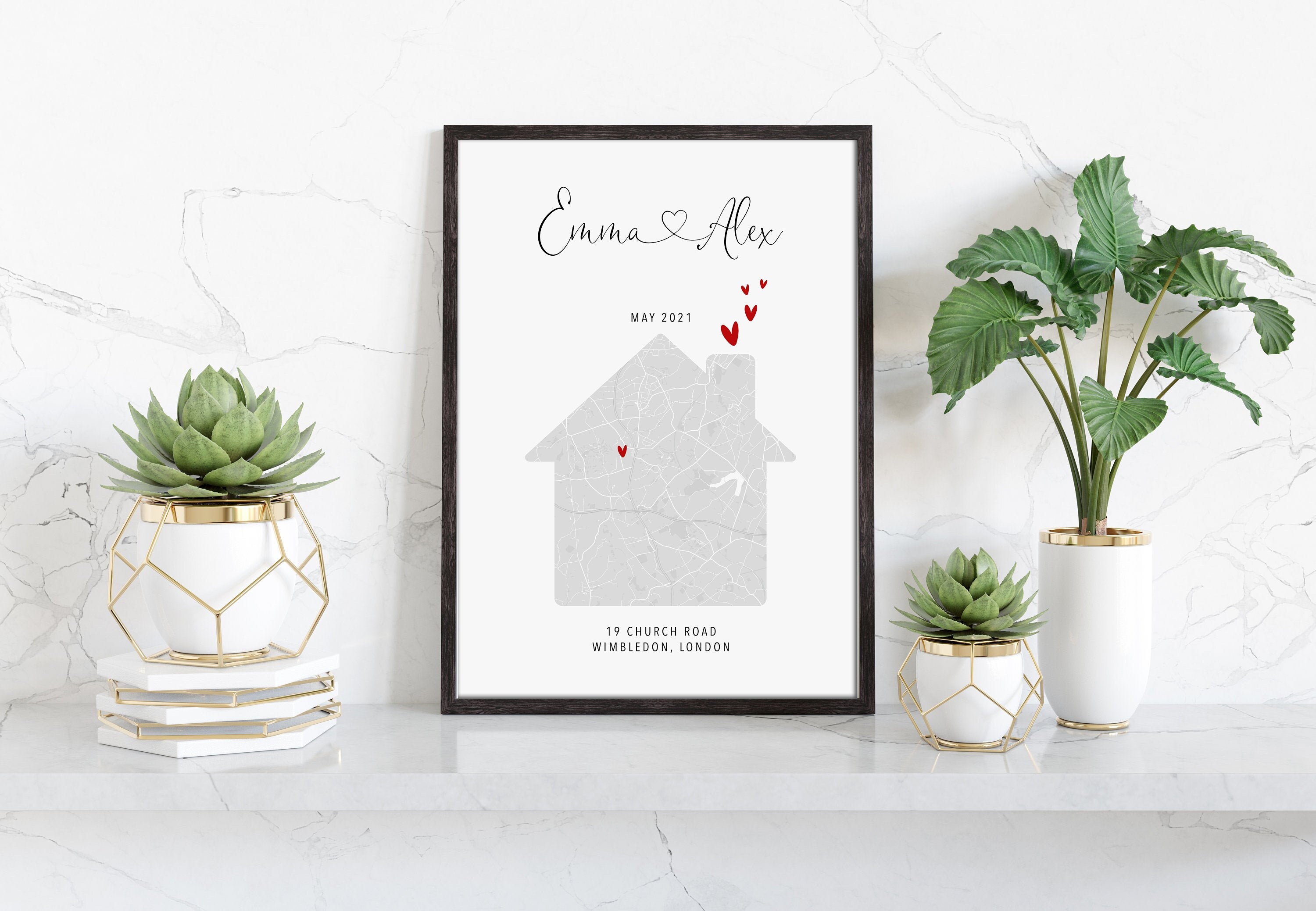 Personalised New Home Gift | Personalised Housewarming New House Map …