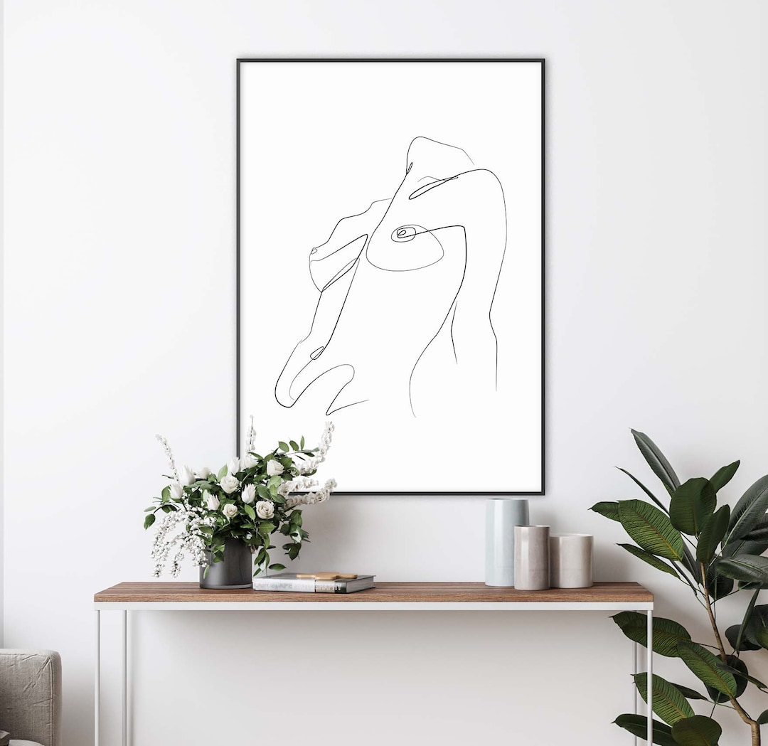 Erotic Nudity Art | Sexy Female Line Art Print | Nude ... - Etsy