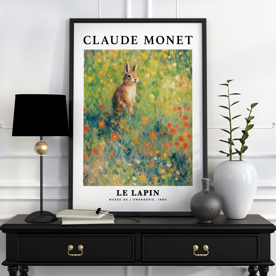 Monet Rabbit Claude Monet Print, Claude Monet Gift, Claude Monet Poster, Claude ...