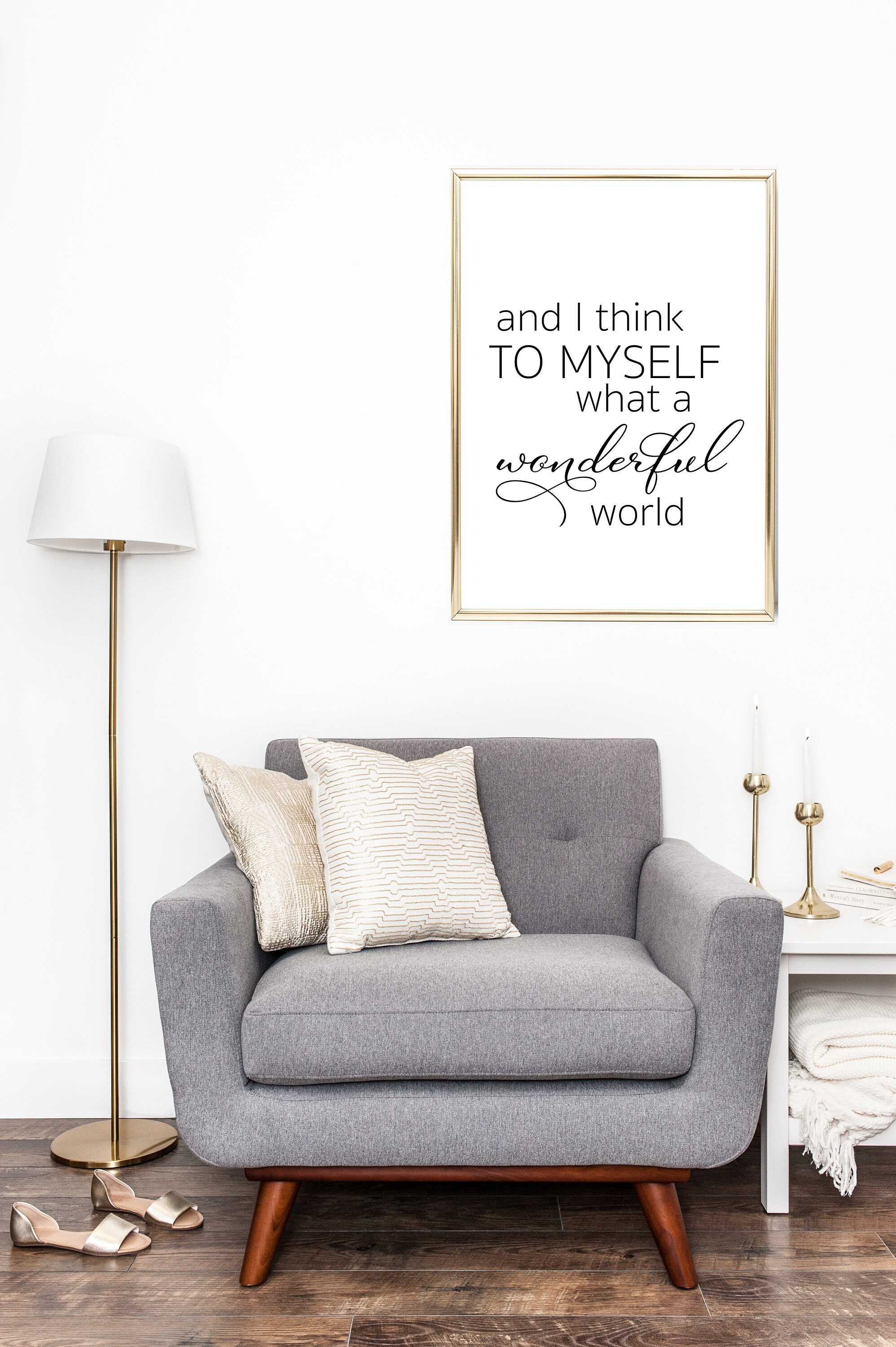 What a Wonderful World Living Room Decor Quote Prints - Etsy