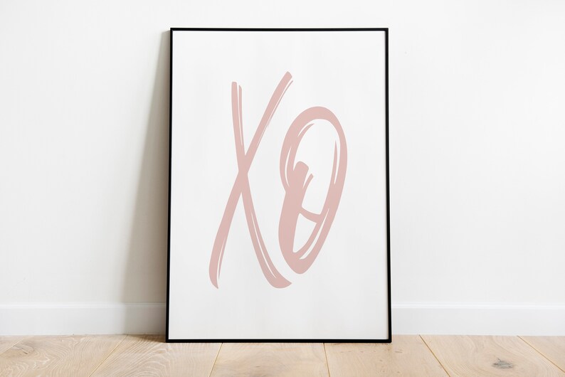 XO Print Wall Prints Typography Art XO Art Hugs and Etsy UK