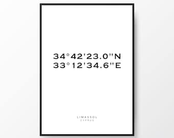 GPS Coordinates Gift | Address Sign | GPS Coordinates Sign | Latitude Longitude | Coordinates Print | Custom Coordinates | Co-Ordinates