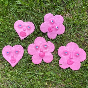 Flower and Heart Shaped Face Incense Holders