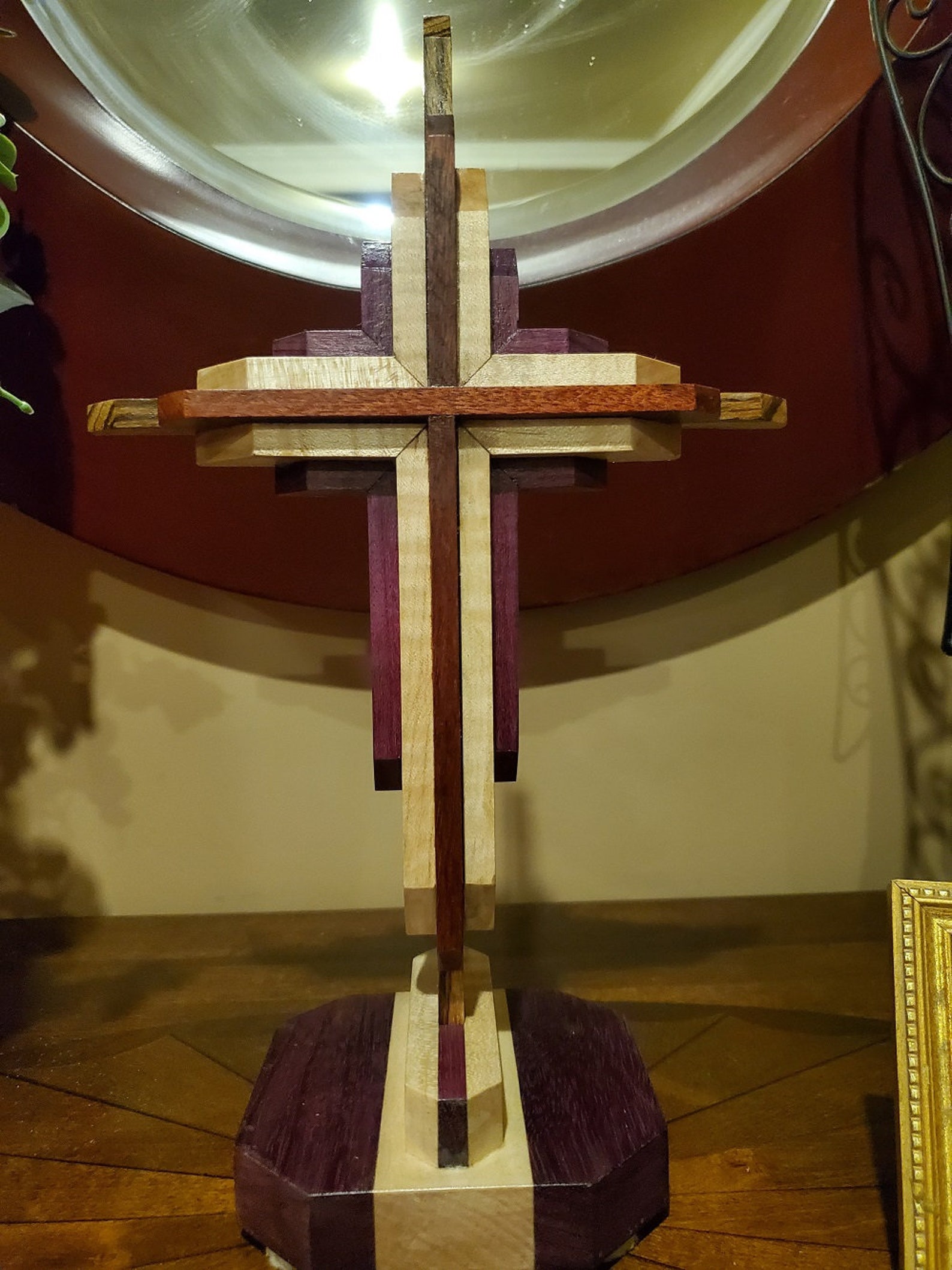 Wooden Cross on stand Crucifix Wood Cross Handmade 12 Etsy