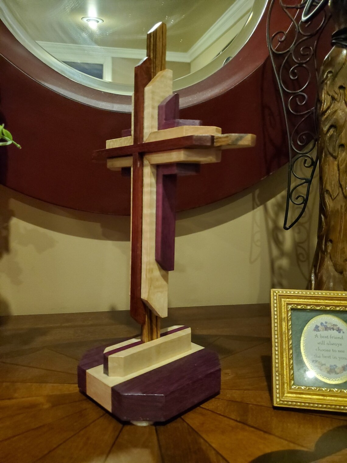 Wooden Cross on stand Crucifix Wood Cross Handmade 12 Etsy