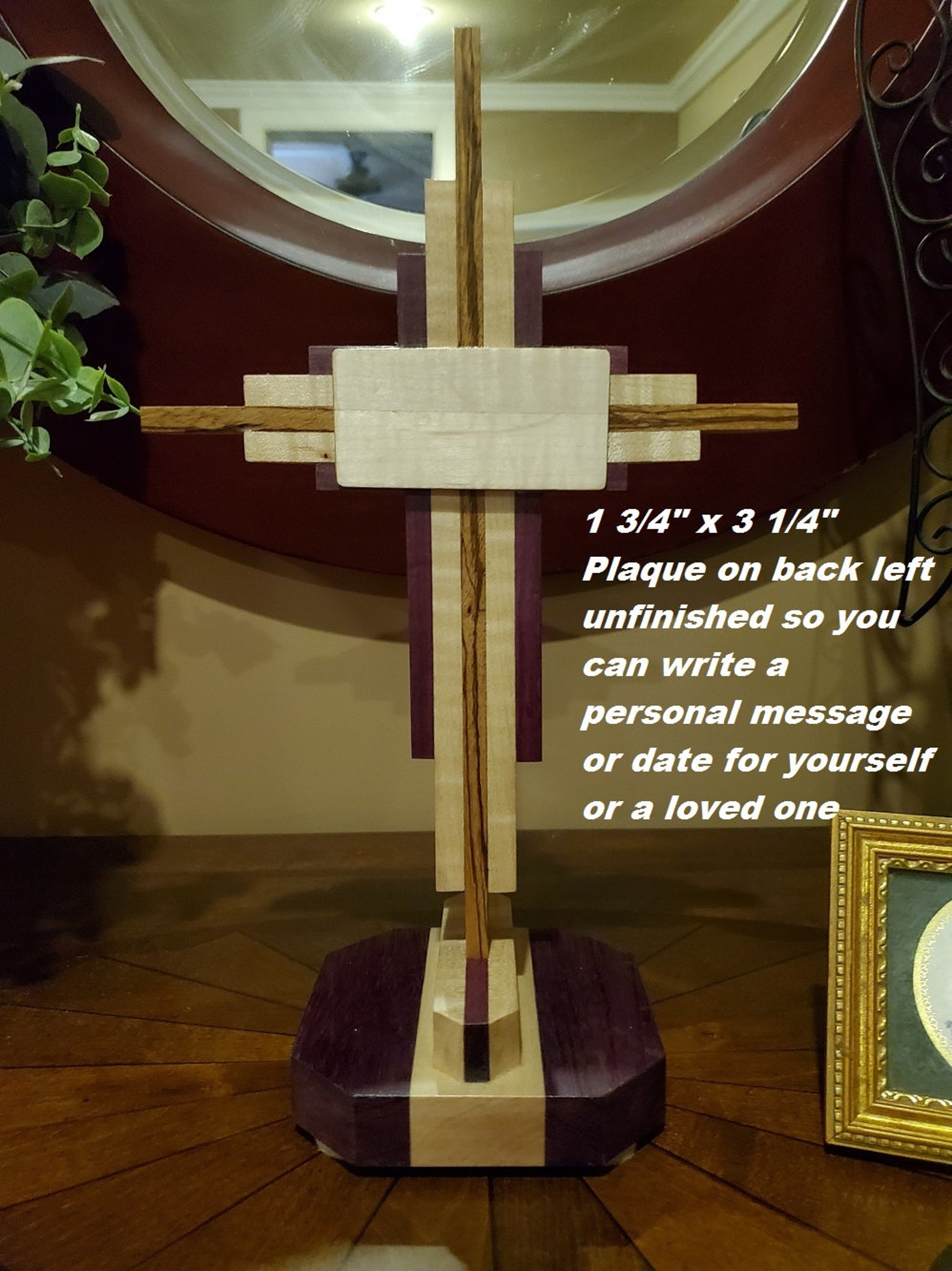 Wooden Cross on stand Crucifix Wood Cross Handmade 12 Etsy