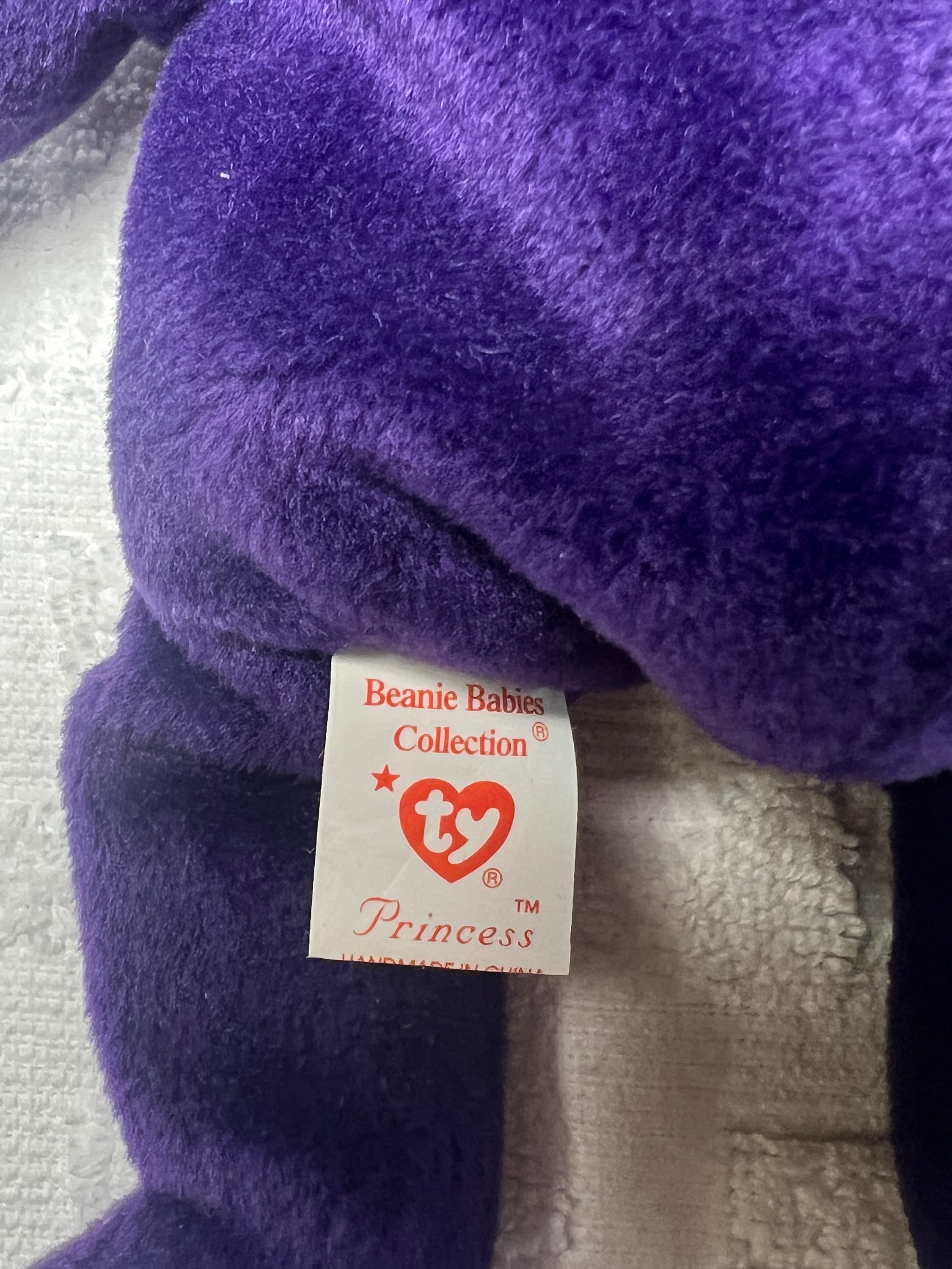 What is the value of a Princess Diana Beanie Baby made in China with PVC pellets