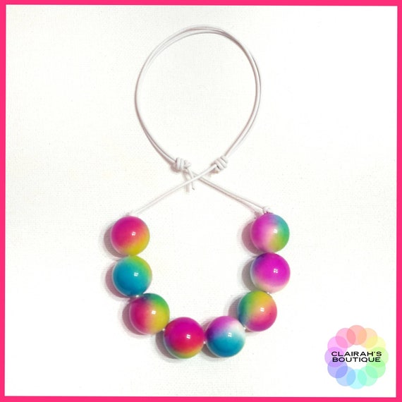 Tie Dye Adjustable Bubblegum Necklace 