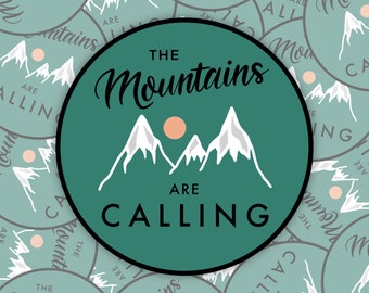Mountains Are Calling Sticker, Mountain Sticker, Outdoors Sticker, Water Bottle Sticker, Outdoorsy Gift, Hiking Sticker, Mountain Gift