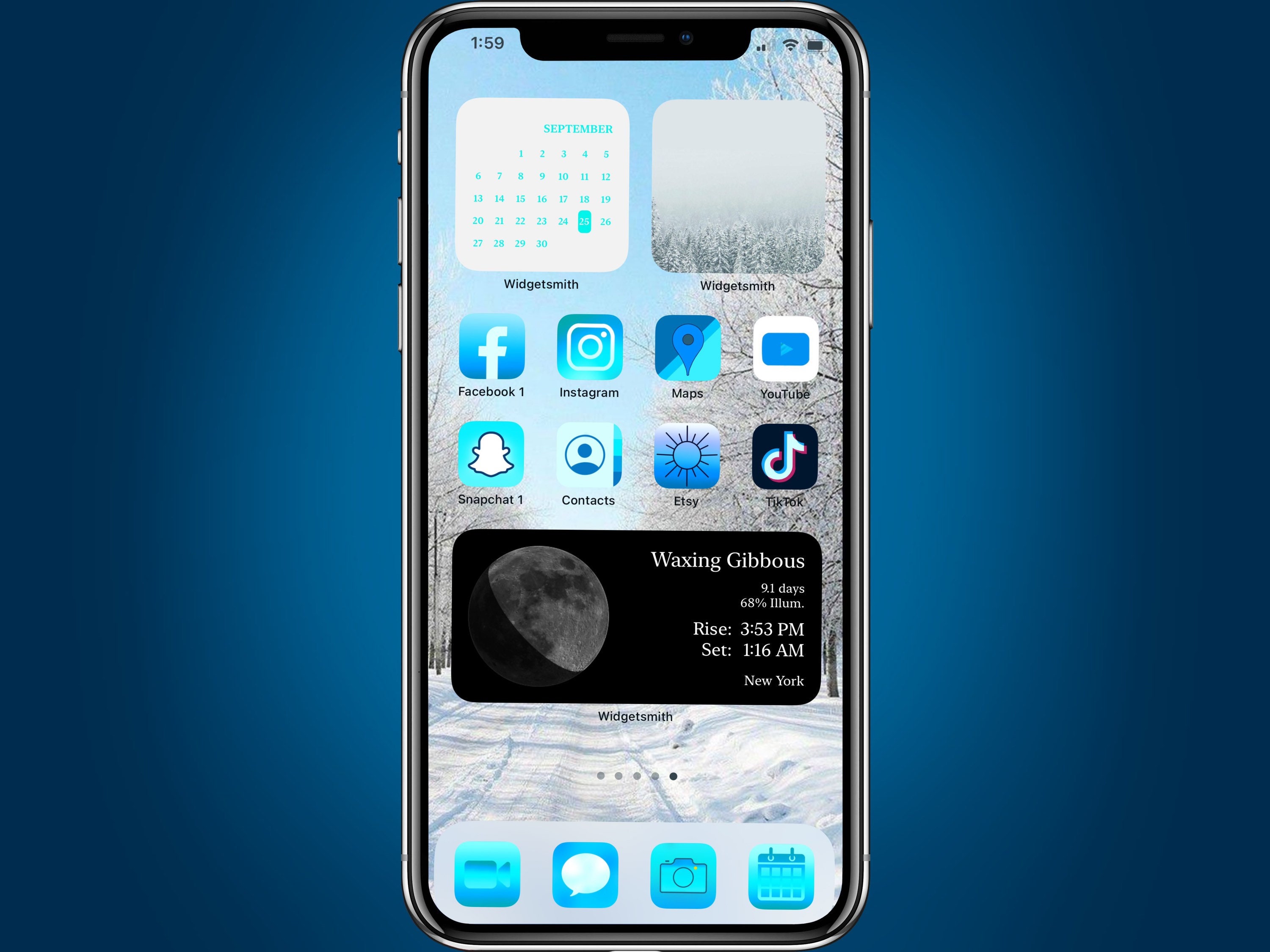Blue App Covers for Ios 14 Set of 29 Winter Aesthetic App Etsy UK