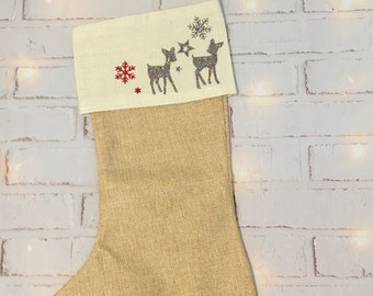 Weihnachtssocke, Weihnachtsstiefel aus Stoff, Weihnachtsstrumpf, personalisierte Weihnachtssocke, Weihnachtssocke zum Aufhängen