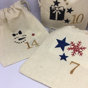 24 Numbers figures for Advent Calendar In flex, flex numbers fabric Christmas calendar, personalized Christmas calendar numbers