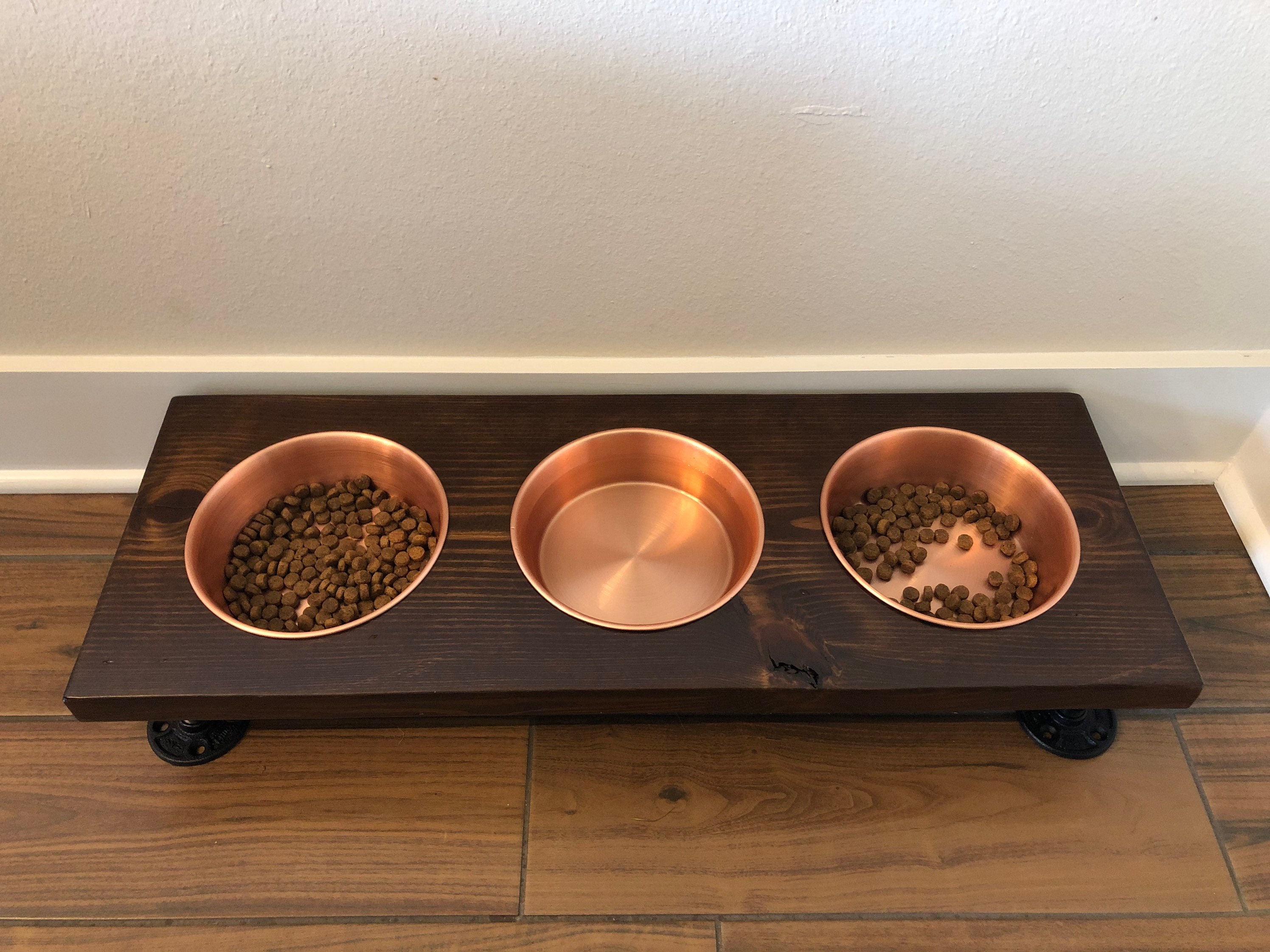 Raised Pet Feeding Station Two Bowl Elevated Feeder Cat or Etsy