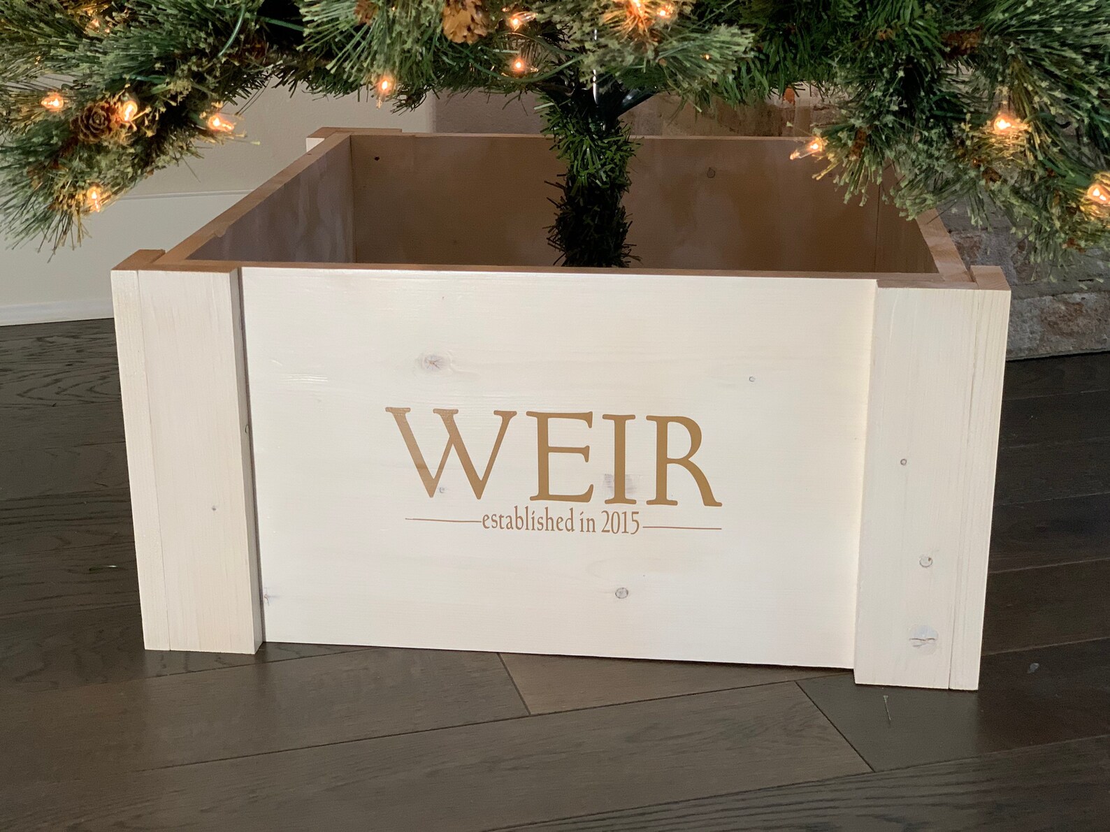 Christmas Tree Box Stand Wooden Tree Skirt Christmas Tree Etsy