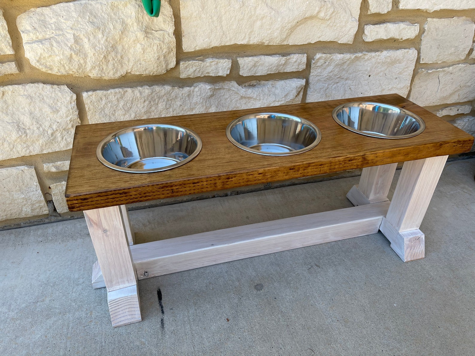 Raised Pet Feeding Station Two Bowl Elevated Feeder Cat or Etsy