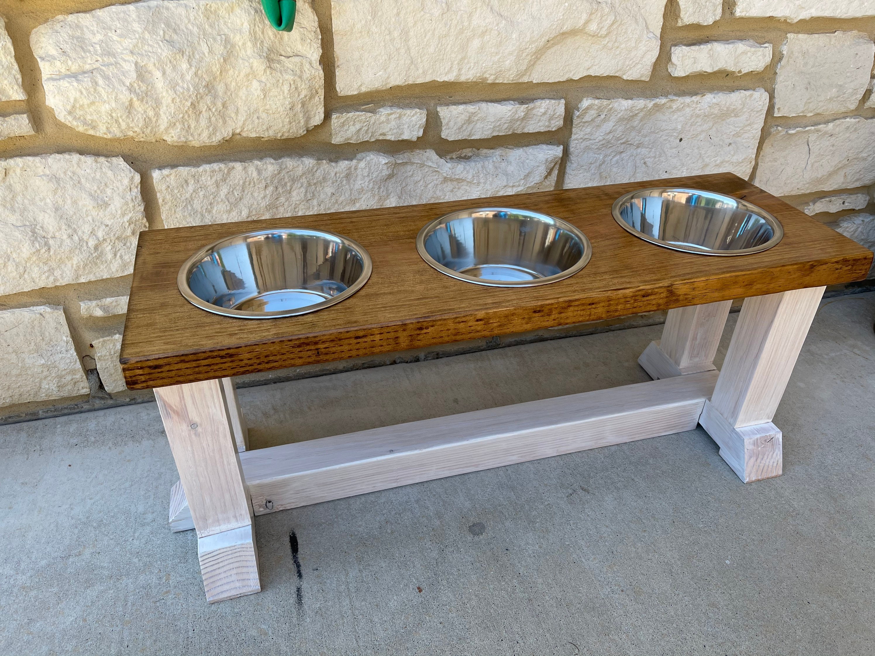 Raised Pet Feeding Station Two bowl elevated Feeder Cat or Etsy