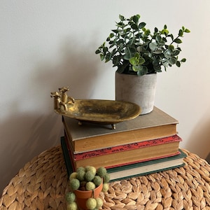 Magnifique porte-savon de baignoire en laiton vintage, porte-cartes de visite, décor unique